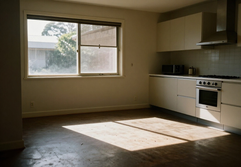 Clean, cockroach-free kitchen cabinet after emergency removal